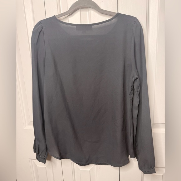 LOFT Charcoal Long Sleeve Blouse - Picture 6 of 9